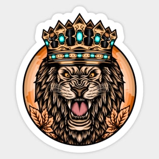 Roaring lion with crown Sticker